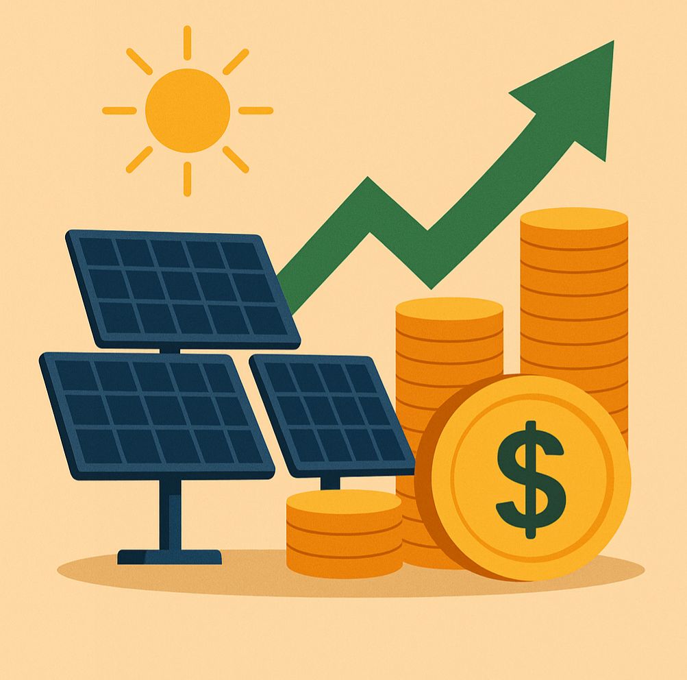 Gráfico mostrando retorno rápido do investimento em energia solar